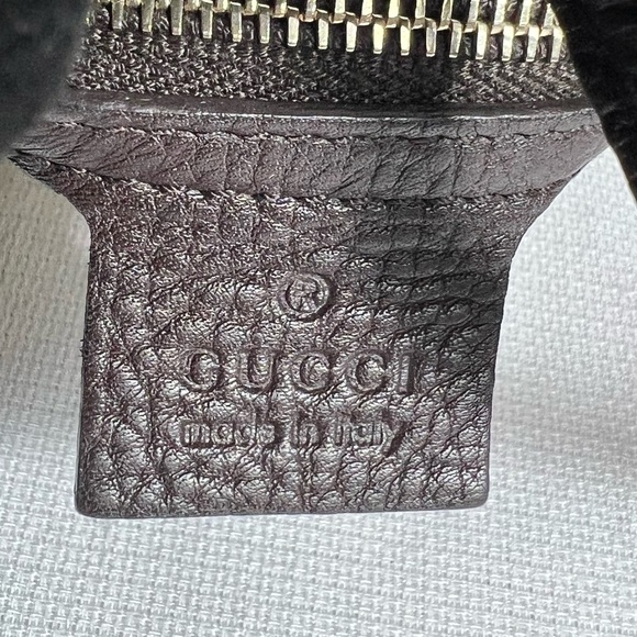 Gucci Dark Chocolate Brown Pebbled Leather Jackie Web Hobo Bag – Made in Italy - Picture 11 of 16